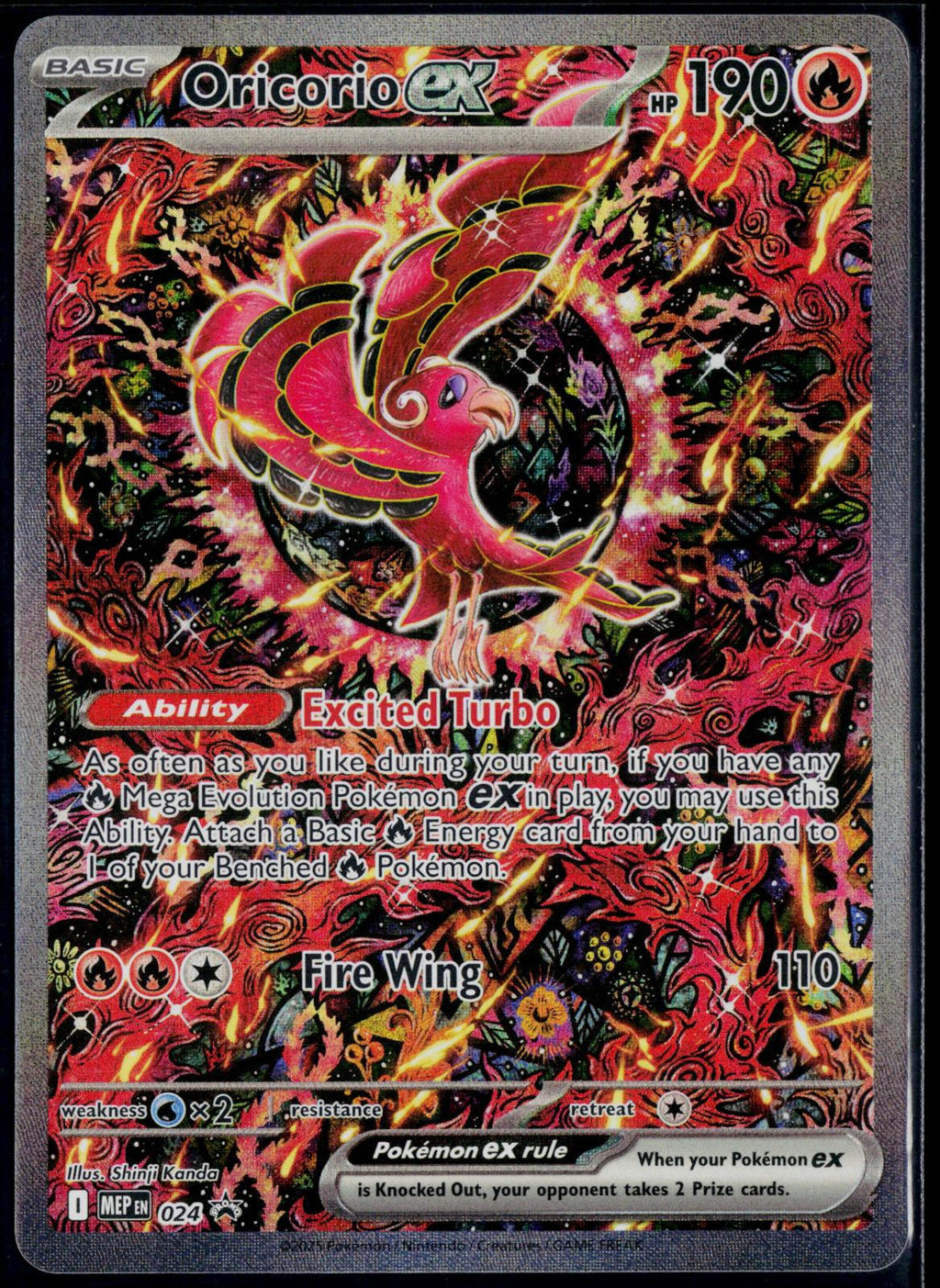 ORICORIO EX 024 POKEMON ME: MEGA EVOLUTION PROMO HOLO P NM