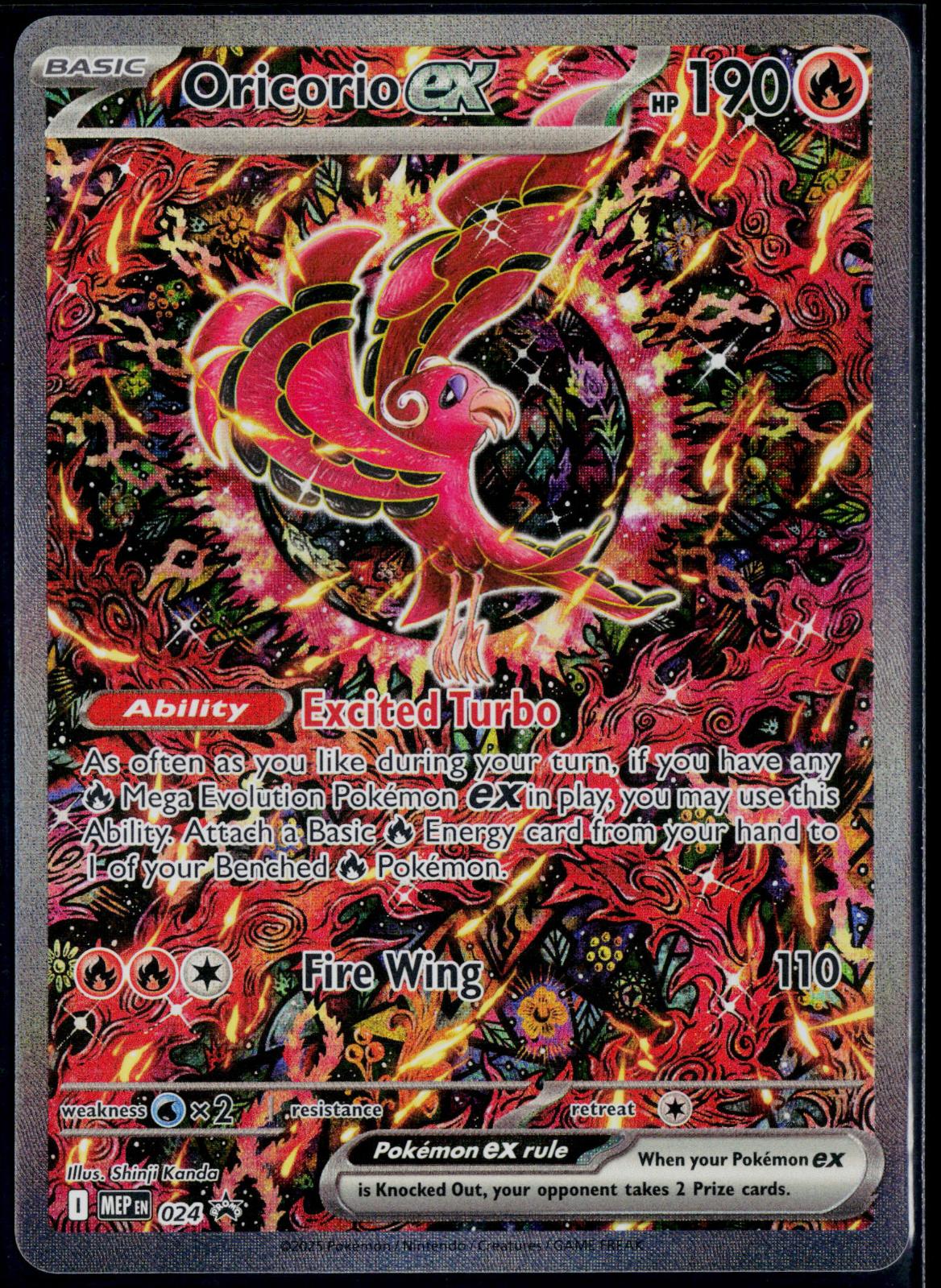 ORICORIO EX 024 POKEMON ME: MEGA EVOLUTION PROMO HOLO P NM