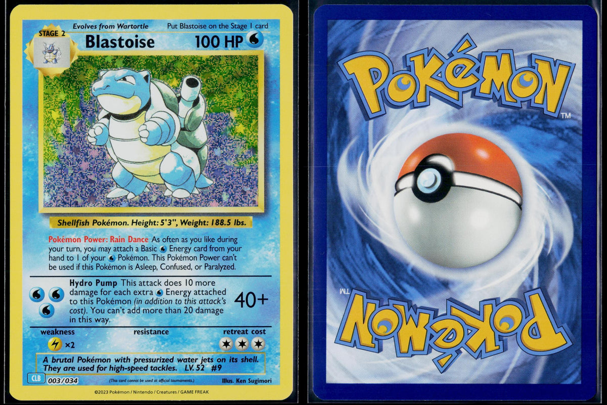 BLASTOISE 003/034 POKEMON TRADING CARD GAME CLASSIC HOLO CLASSIC COLLECTION NM