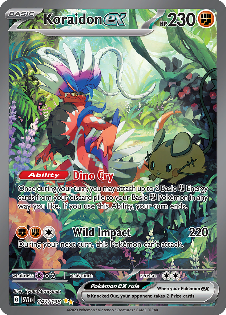 KORAIDON EX 247/198 🐬 POKEMON SCARLET & VIOLET SIR ☀️ HOLO NM/M 🌴