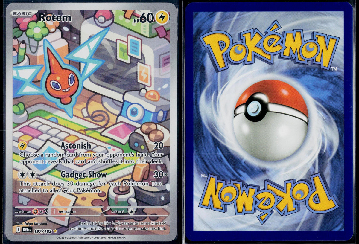 ROTOM 197/182 POKEMON DESTINED RIVALS ILLUSTRATION RARE HOLO NM