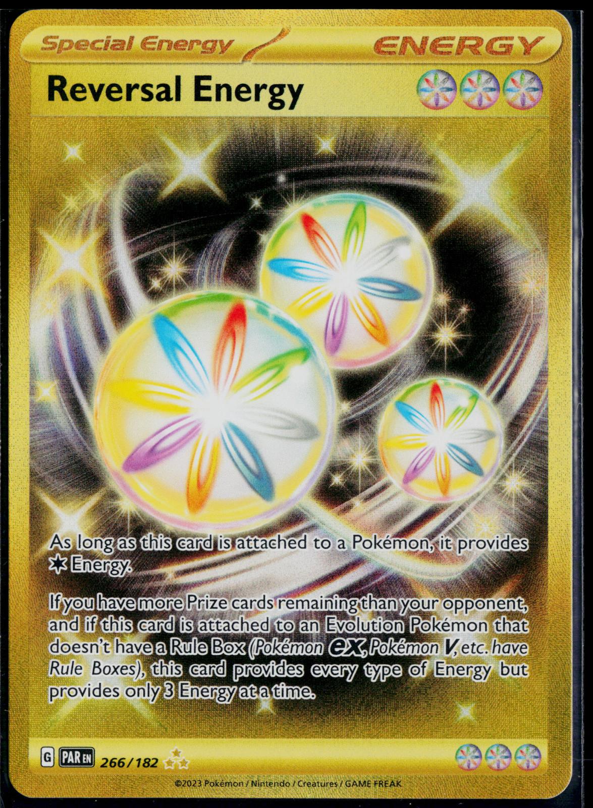 REVERSAL ENERGY 266/182 POKEMON PARADOX RIFT HYPER RARE HOLO NM