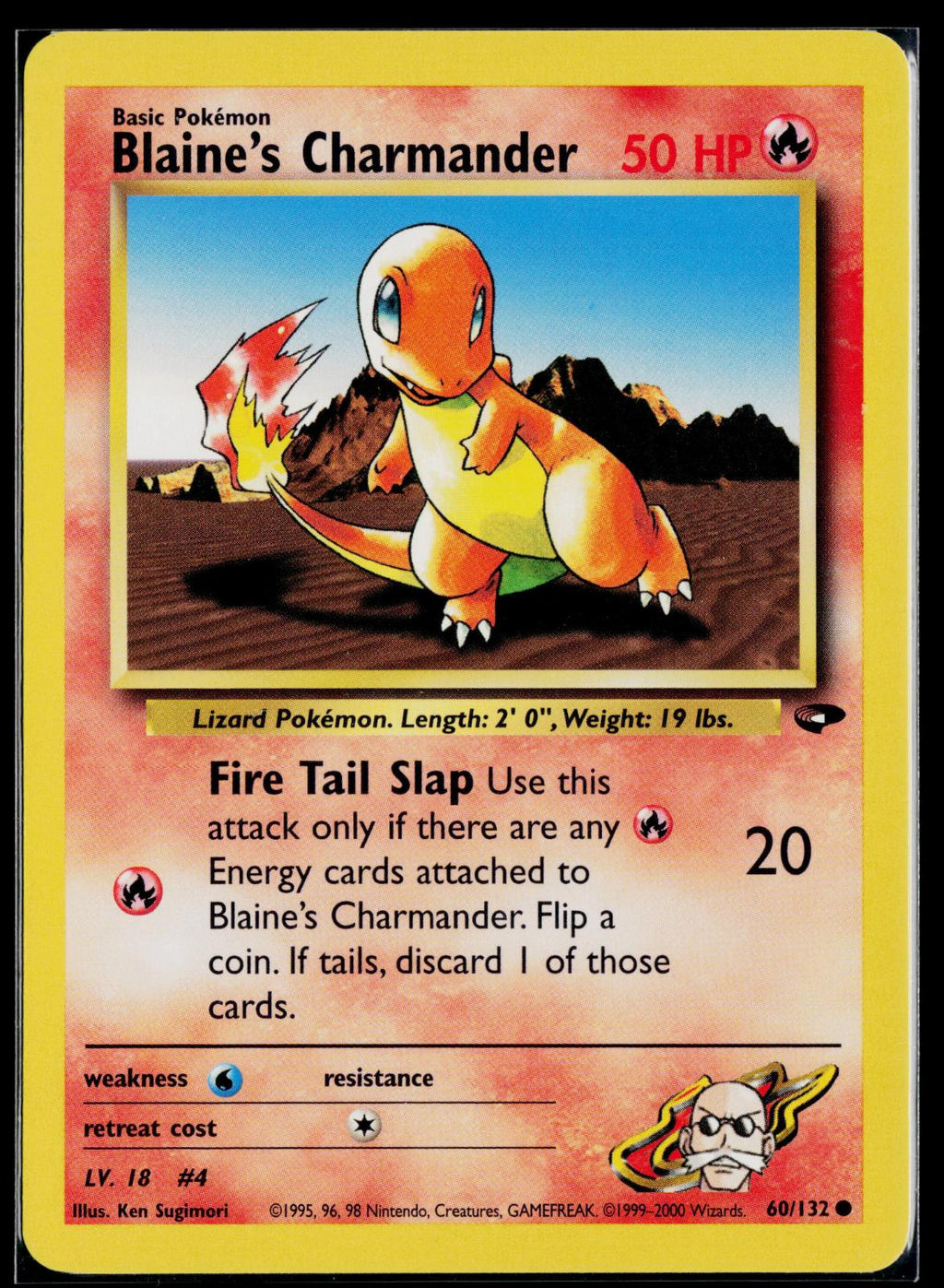 BLAINE'S CHARMANDER 60/132 POKEMON GYM CHALLENGE C UNLIMITED NM