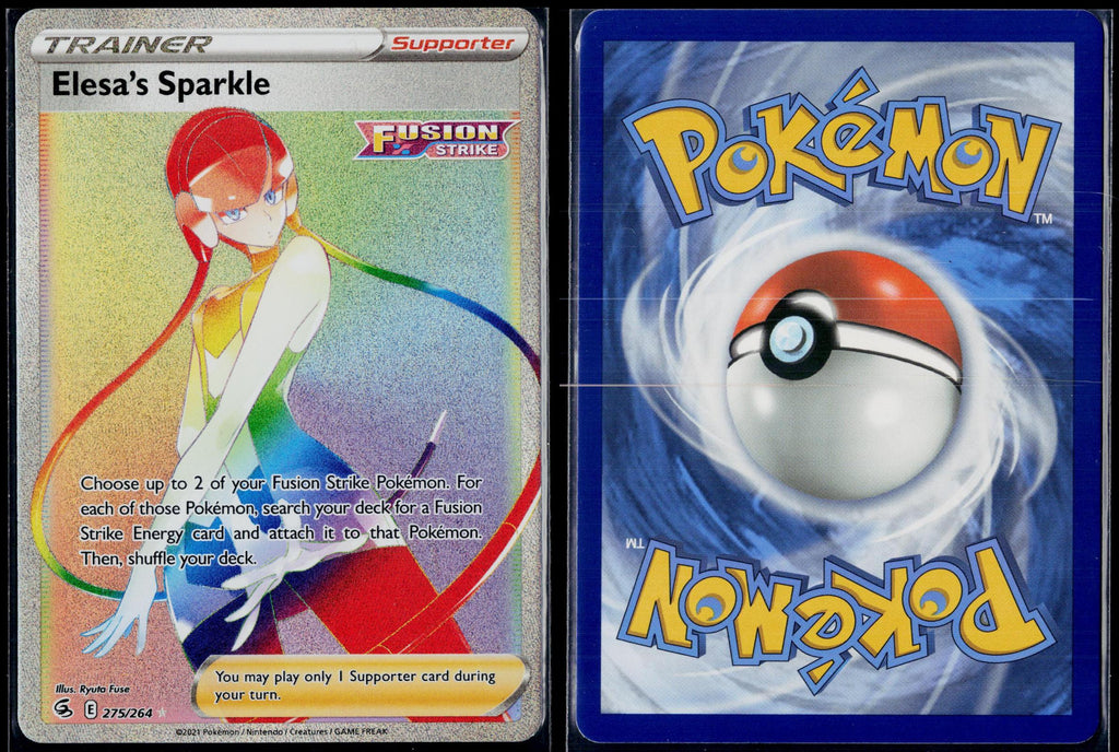 ELESA'S SPARKLE 275/264 POKEMON FUSION STRIKE RAINBOW RARE HOLO NM