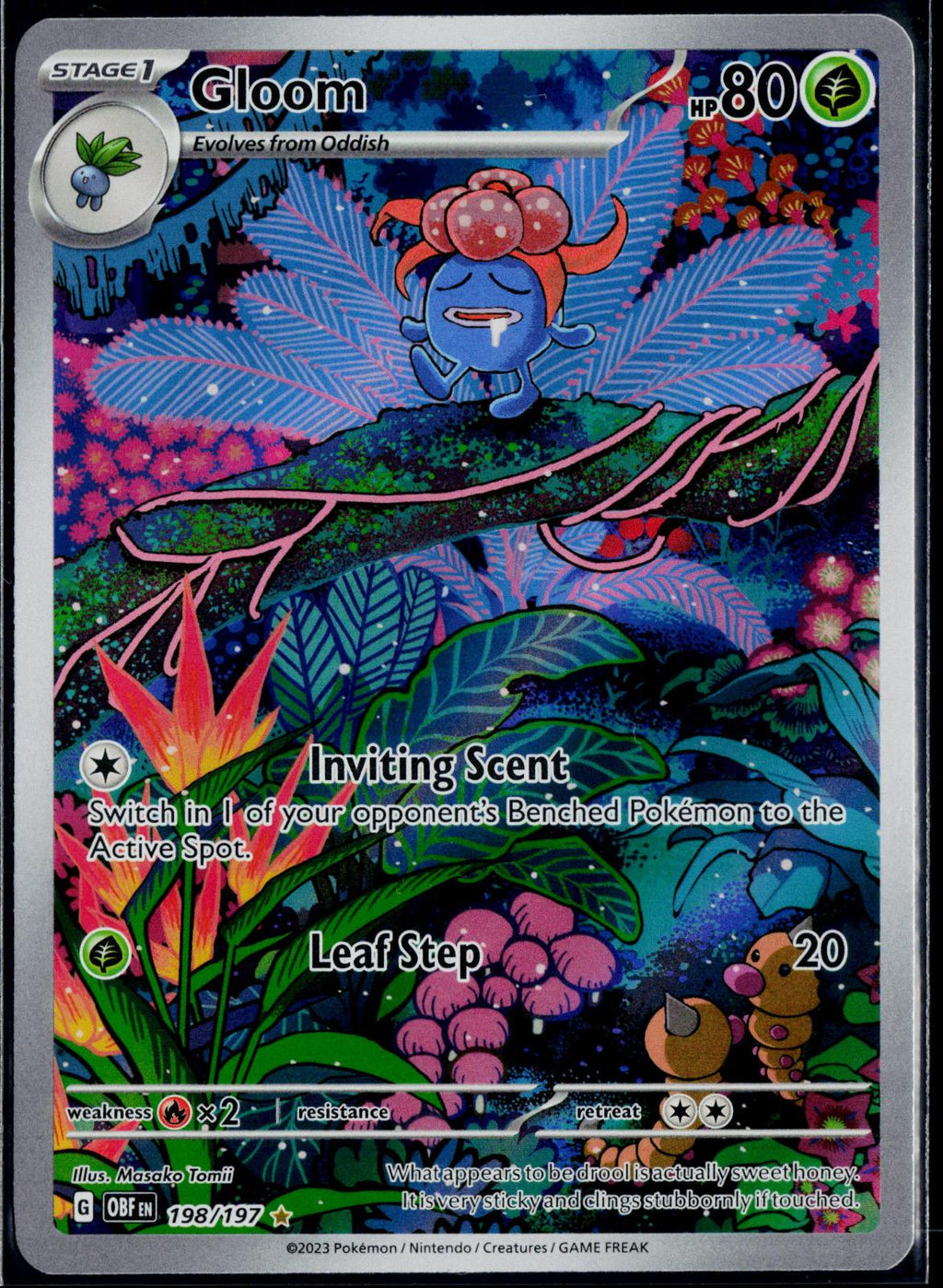 GLOOM 198/197 POKEMON OBSIDIAN FLAMES ILLUSTRATION RARE HOLO NM