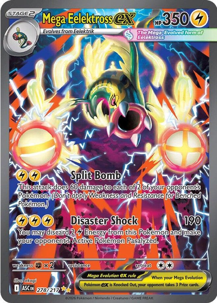 MEGA EELEKTROSS EX 278/217 🐬 POKEMON ASCENDED HEROES SIR ☀️ HOLO NM/M 🌴