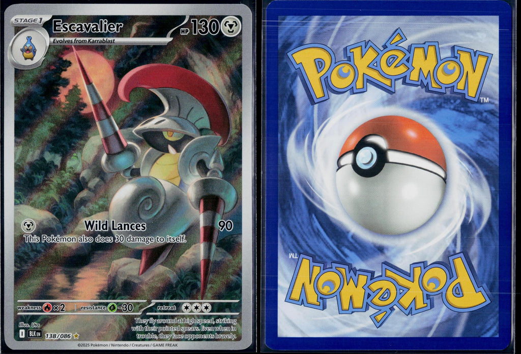 ESCAVALIER 138/086 🐬 POKEMON BLACK BOLT HOLO IR ☀️ NM/M 🌴