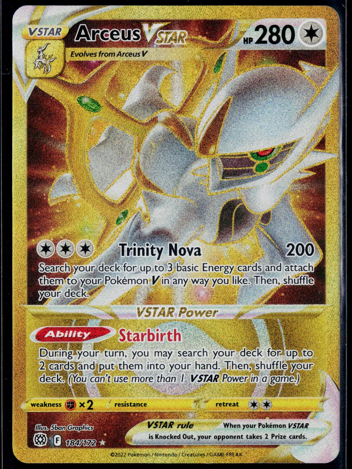 ARCEUS VSTAR 184/172 POKEMON BRILLIANT STARS SEC NM