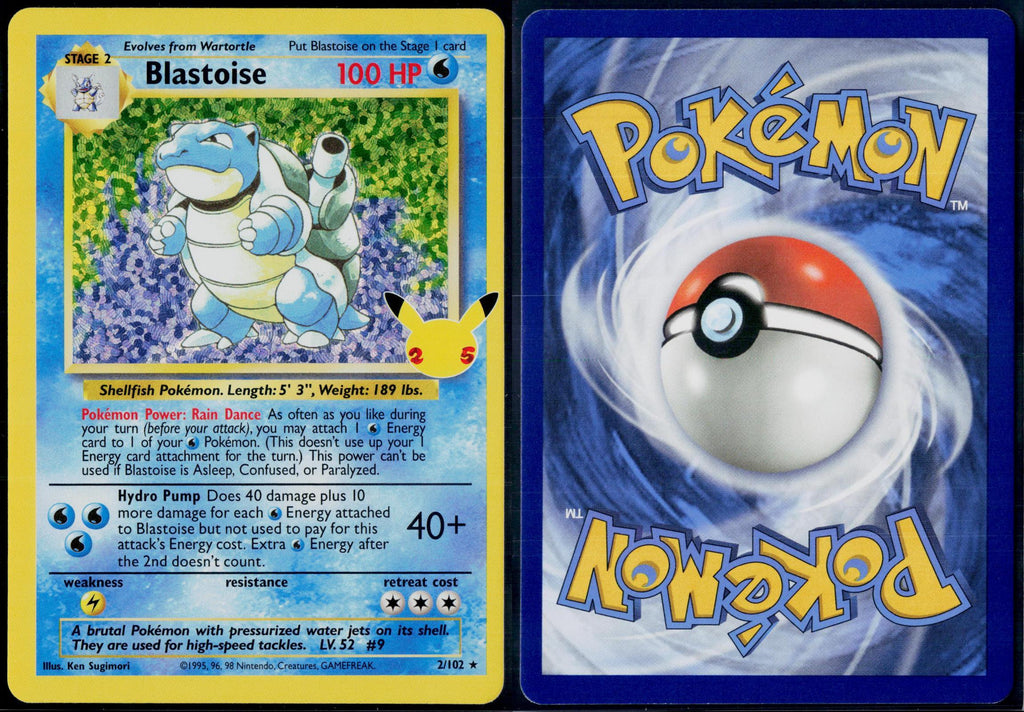 BLASTOISE 2/102 POKEMON CELEBRATIONS: CLASSIC COLLECTION HOLO NM