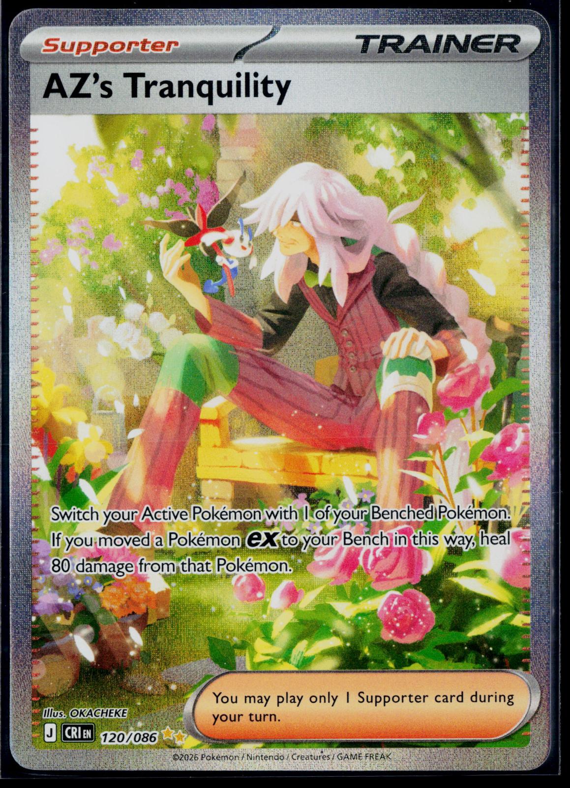 AZ'S TRANQUILITY 120/086 POKEMON ME04: CHAOS RISING SPECIAL ILLUSTRATION RARE NM