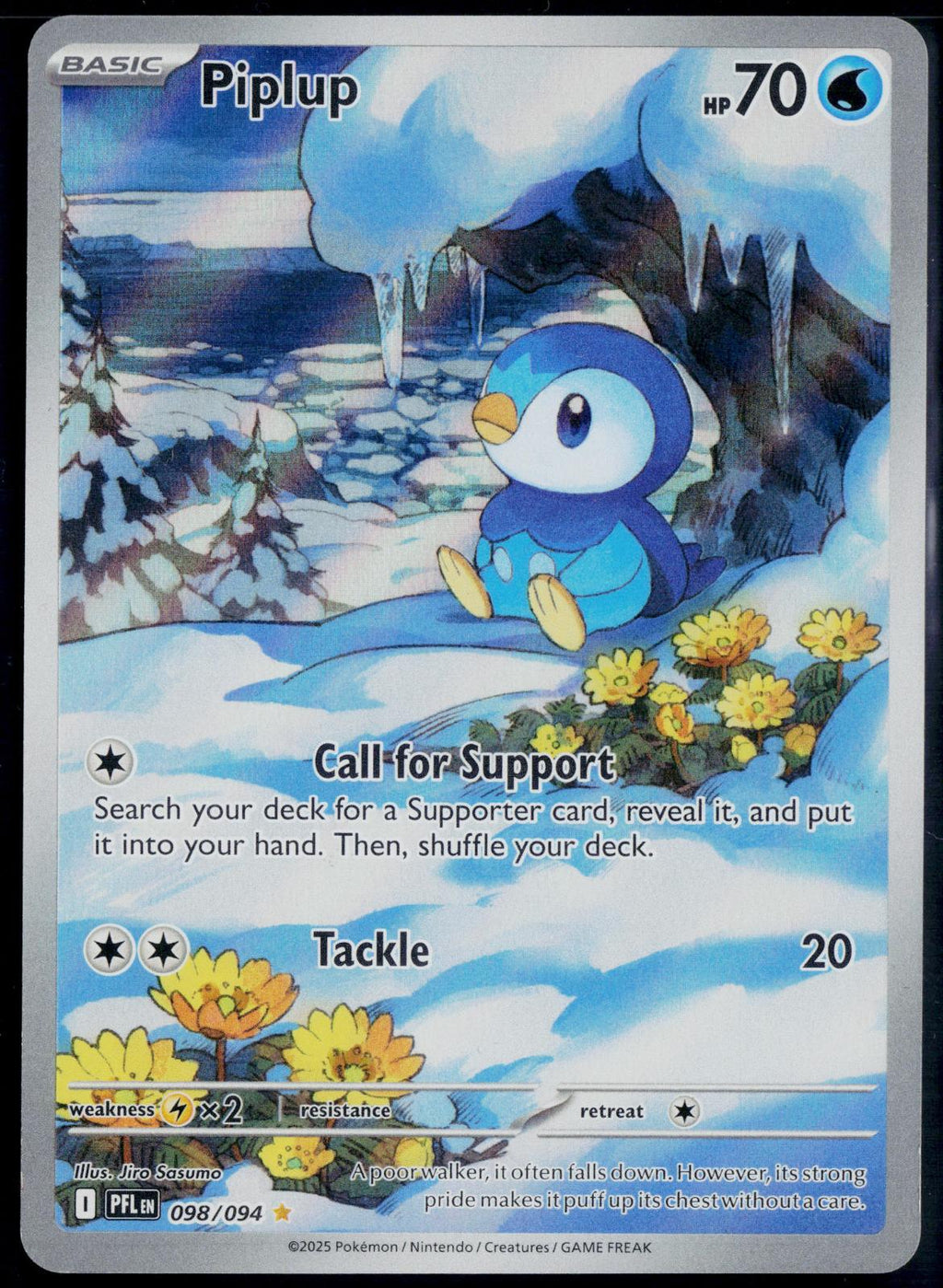 PIPLUP 098/094 POKEMON PHANTASMAL FLAMES ILLUSTRATION RARE NM