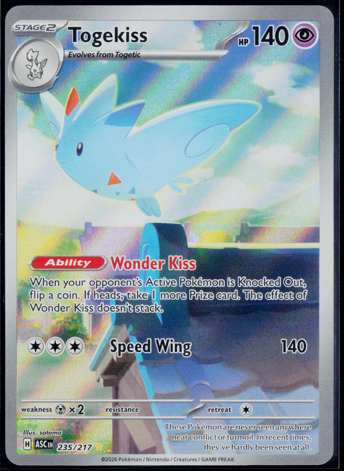 TOGEKISS 235/217 POKEMON ASCENDED HEROES ILLUSTRATION RARE NM