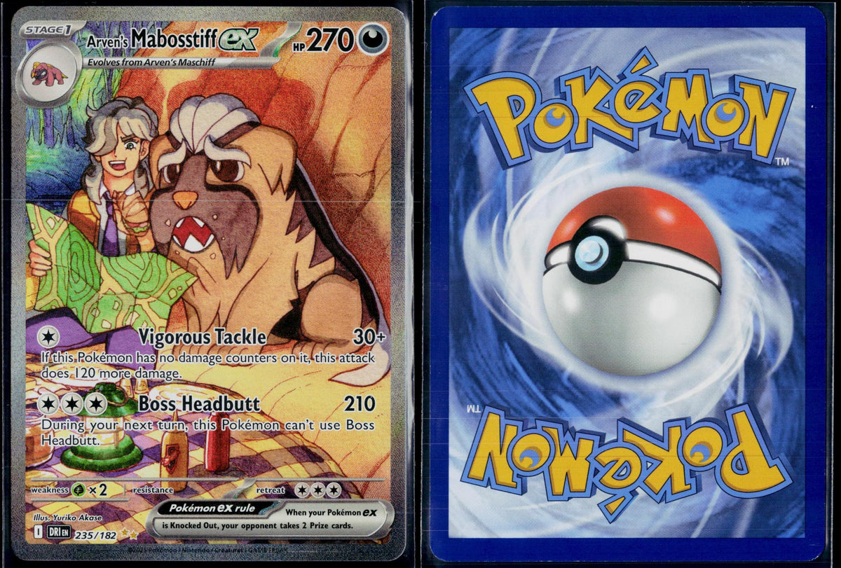 ARVEN'S MABOSSTIFF EX 235/182 POKEMON DESTINED RIVALS HOLO NM