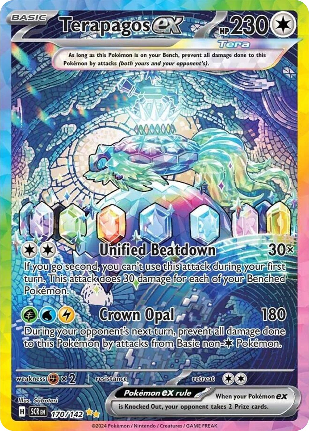 TERAPAGOS EX 170/142 🐬 POKEMON STELLAR CROWN SIR ☀️ HOLO NM/M 🌴