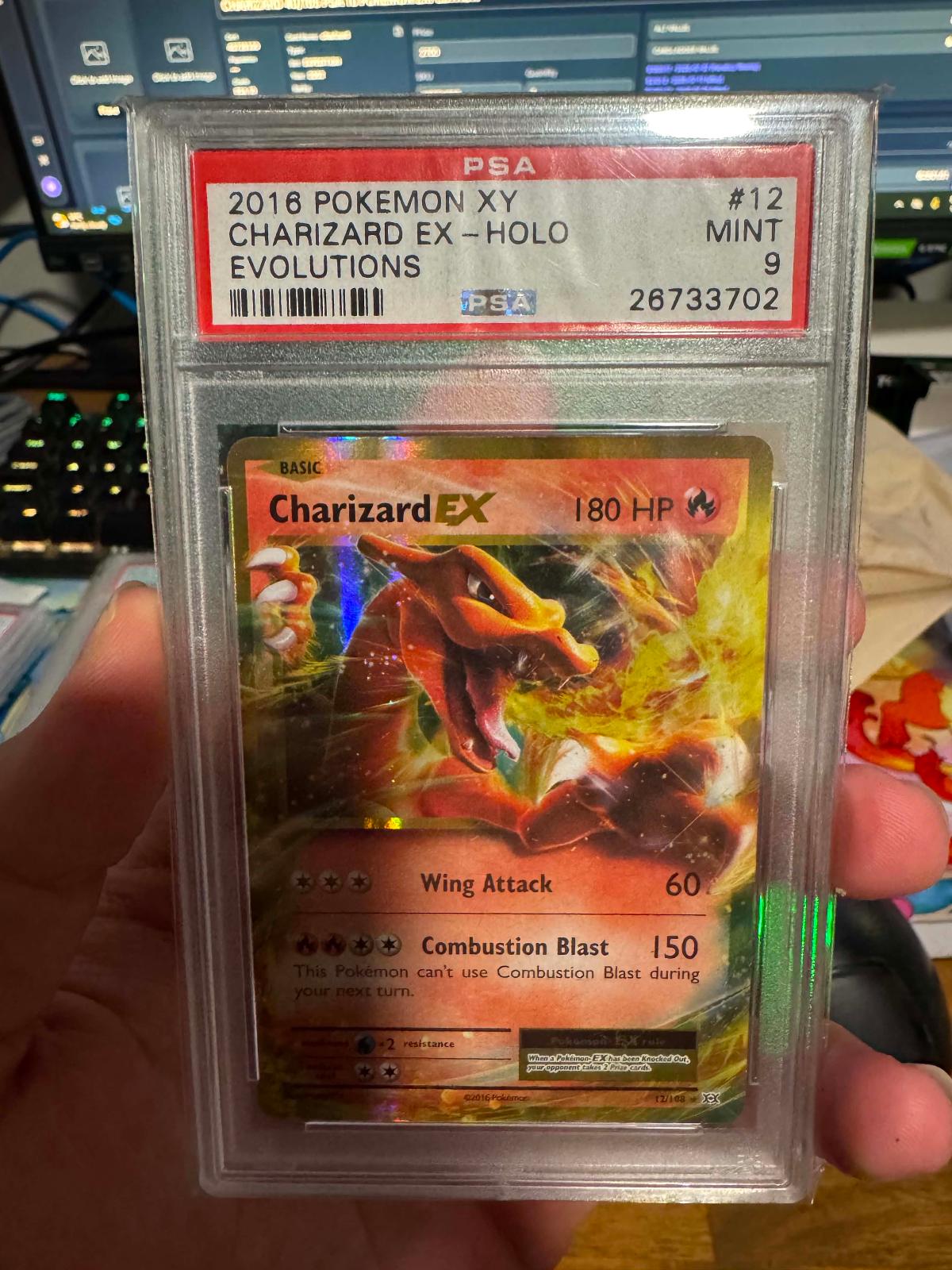 CHARIZARD EX 12/108 PSA 9 POKEMON EVOLUTIONS