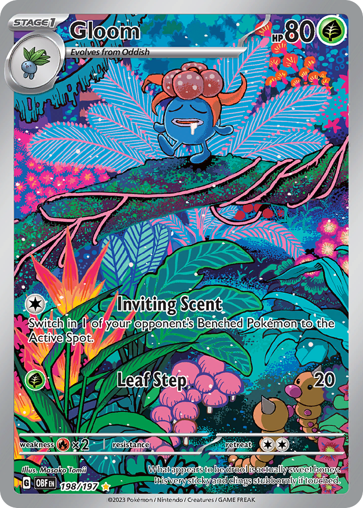 GLOOM 198/197 🐬 POKEMON OBSIDIAN FLAMES IR ☀️ HOLO NM/M 🌴