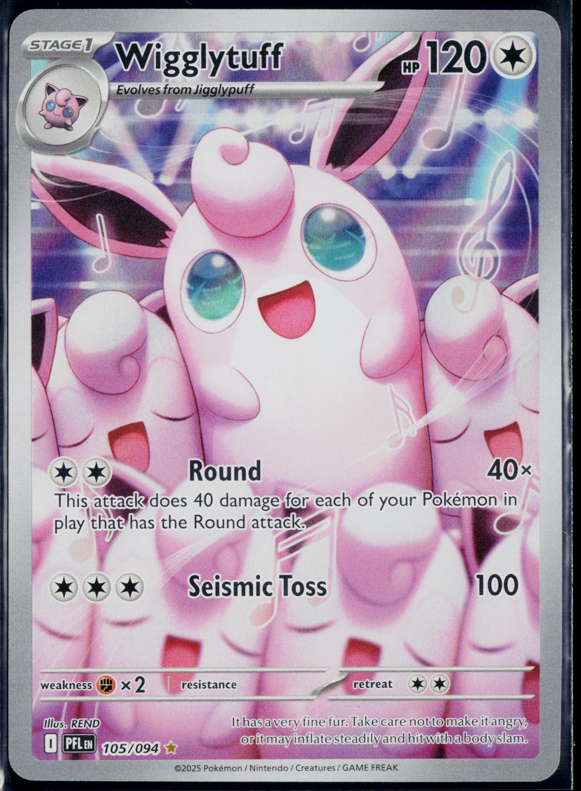 WIGGLYTUFF 105/094 🐬 POKEMON PHANTASMAL FLAMES IR ☀️ HOLO NM/M 🌴