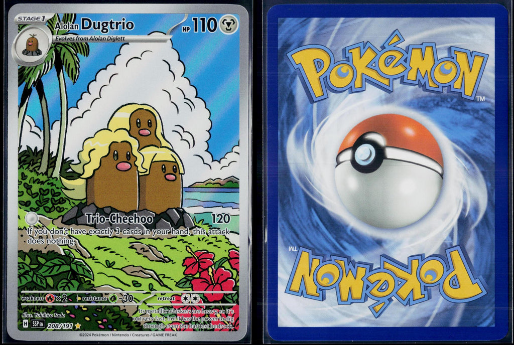 ALOLAN DUGTRIO 208/191 POKEMON SURGING SPARKS ILLUSTRATION RARE NM