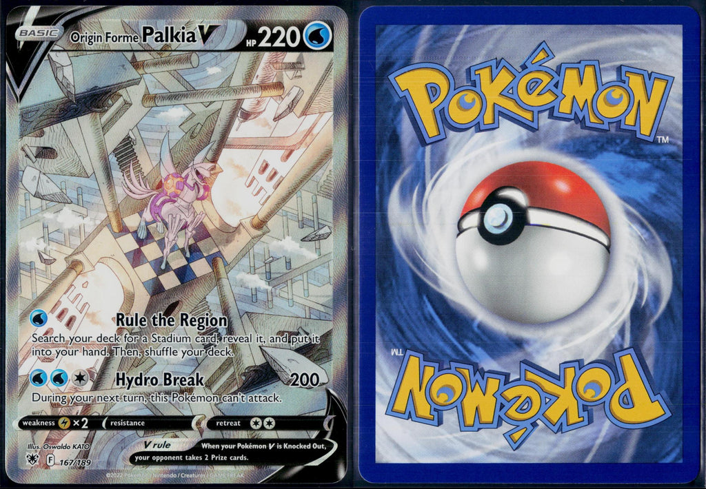 ORIGIN FORME PALKIA V 167/189 🐬 POKEMON ASTRAL RADIANCE UR ☀️ HOLO NM/M 🌴