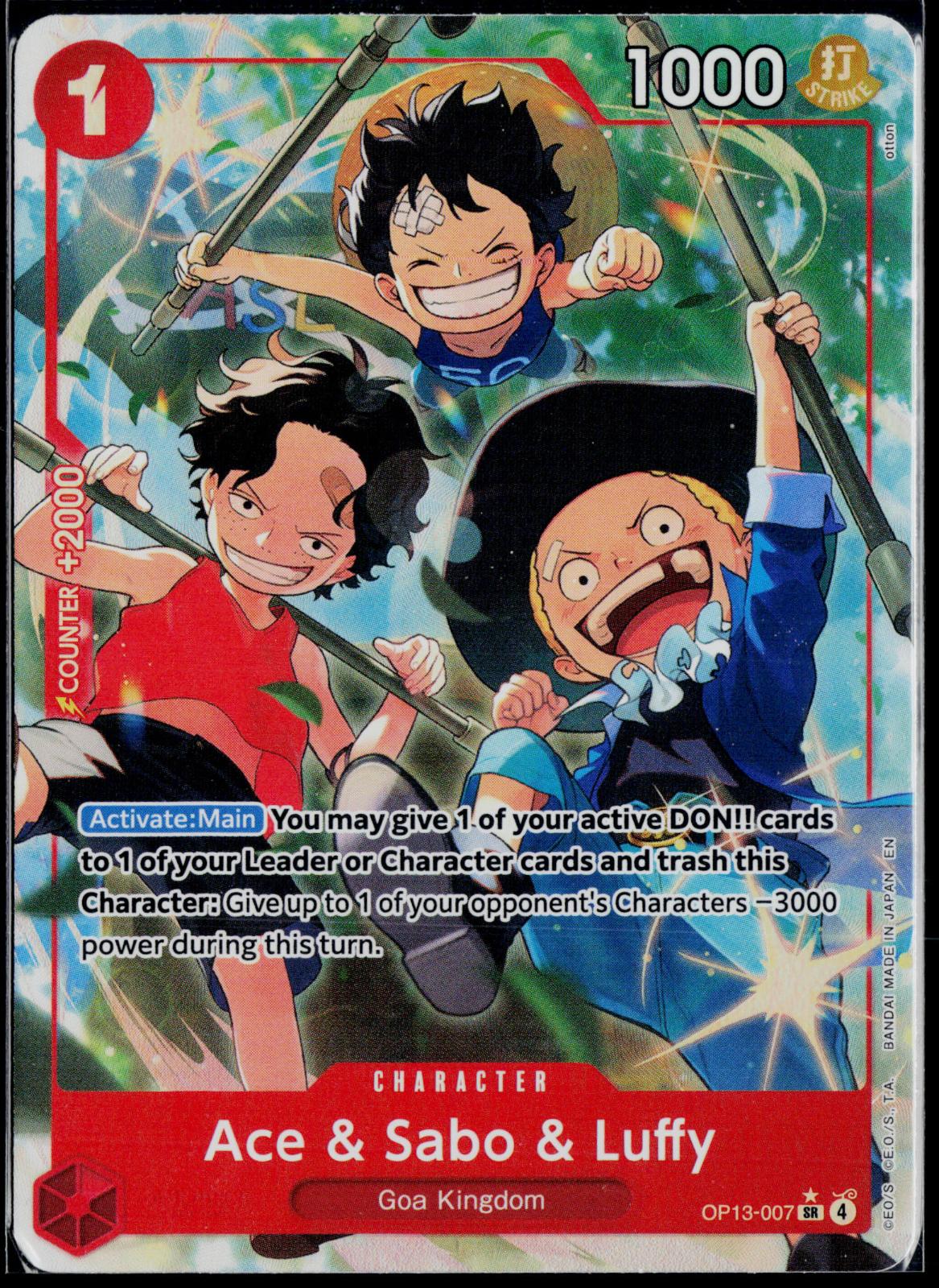 ACE & SABO & LUFFY (ALTERNATE ART) OP13-007 ONE PIECE FOIL NM