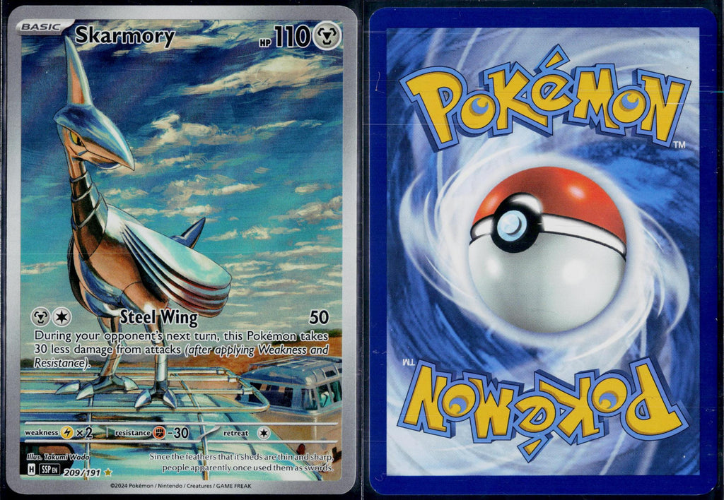 SKARMORY 209/191 POKEMON SURGING SPARKS ILLUSTRATION RARE HOLO NM