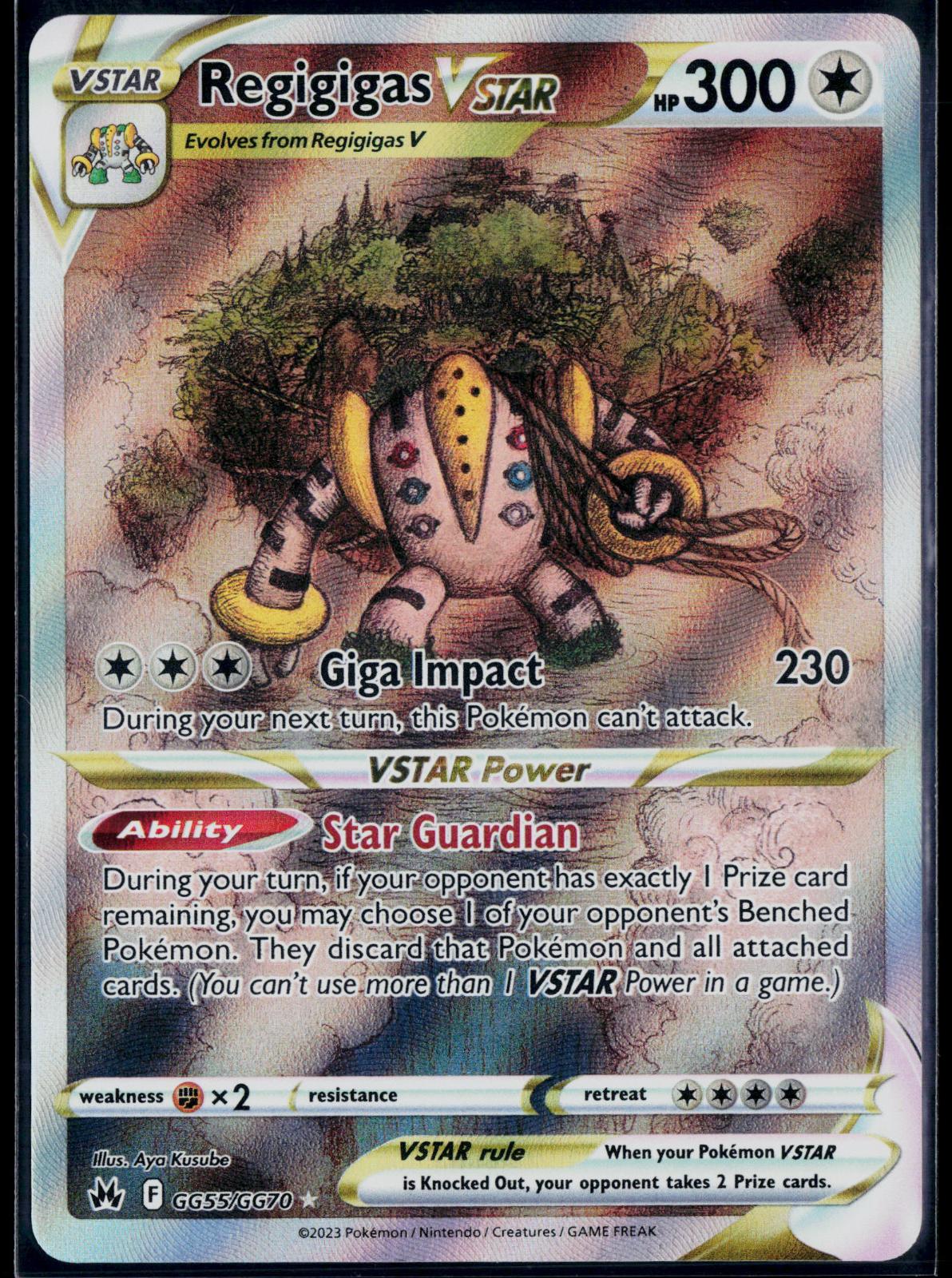 REGIGIGAS VSTAR GG55/GG70 POKEMON CROWN ZENITH GALARIAN GALLERY HOLO NM