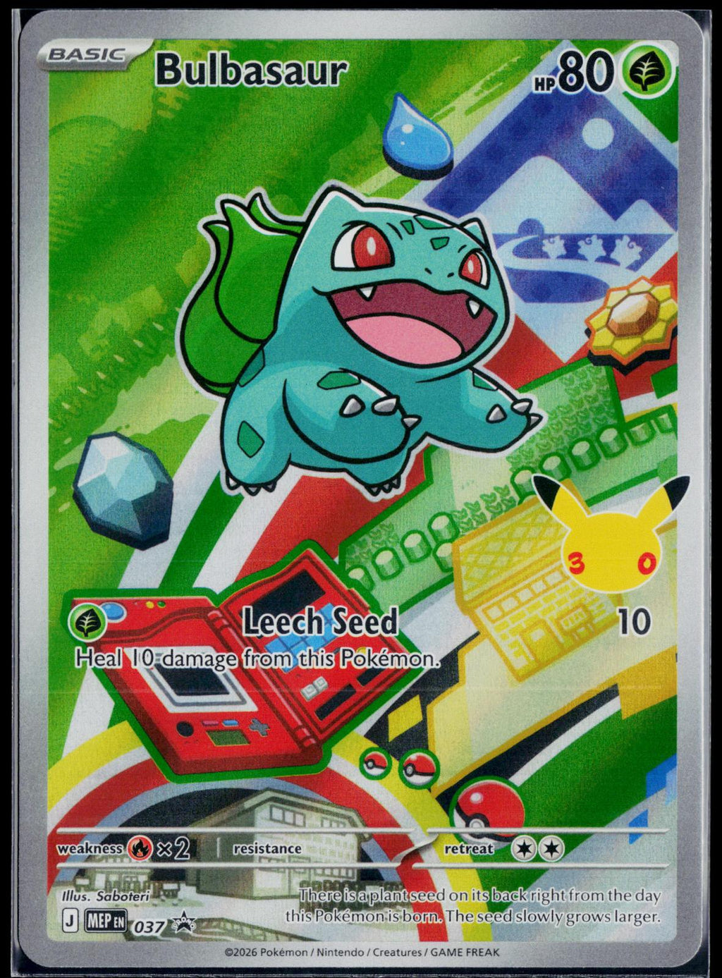 BULBASAUR 037 POKEMON ME: MEGA EVOLUTION PROMO HOLO P NM