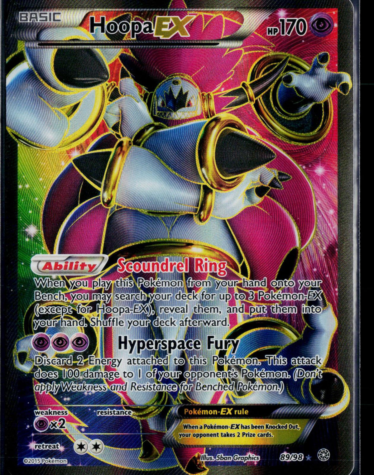 HOOPA EX 89/98 POKEMON ANCIENT ORIGINS ULTRA RARE HOLO NM