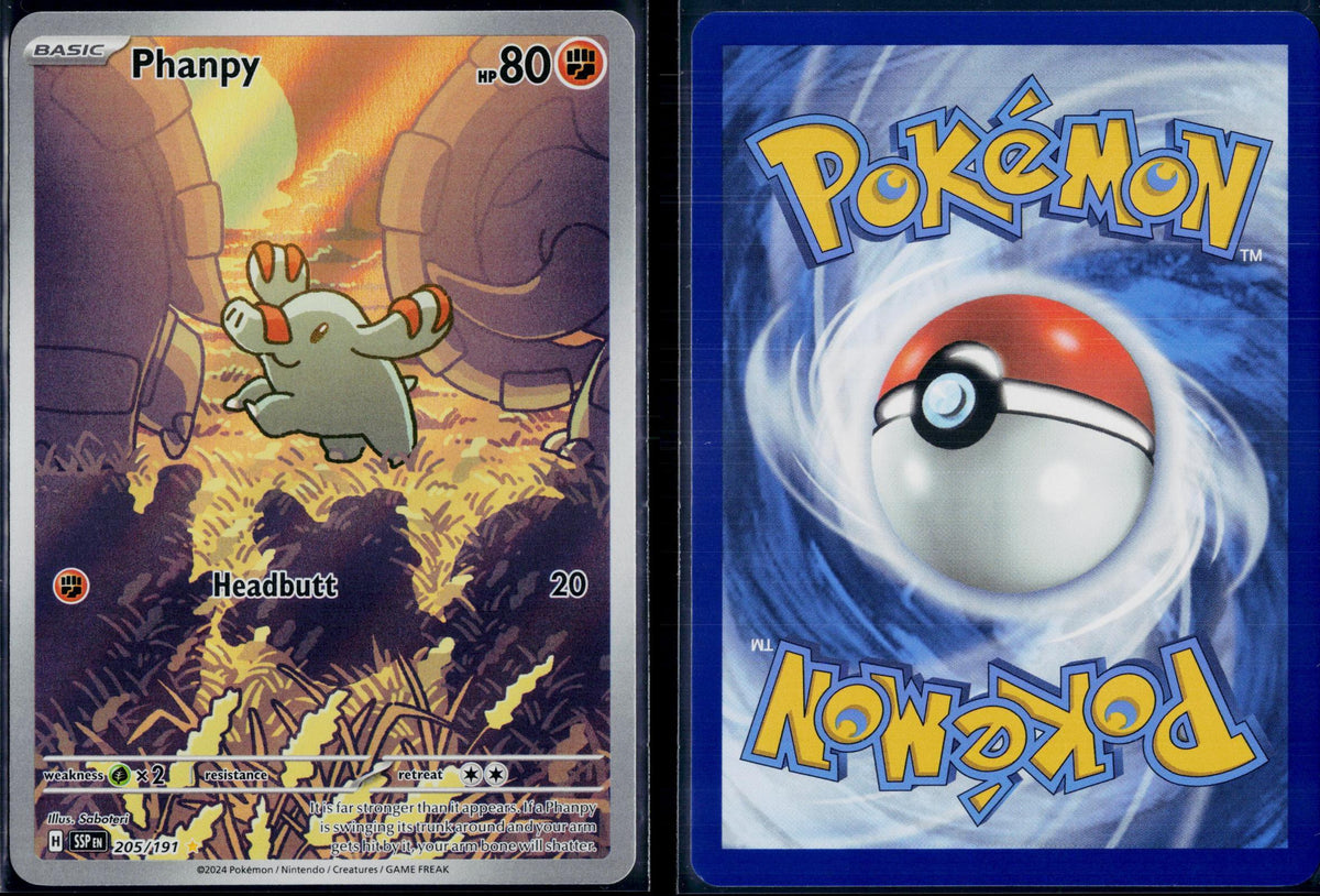 PHANPY 205/191 🐬 POKEMON SURGING SPARKS IR ☀️ HOLO NM/M 🌴