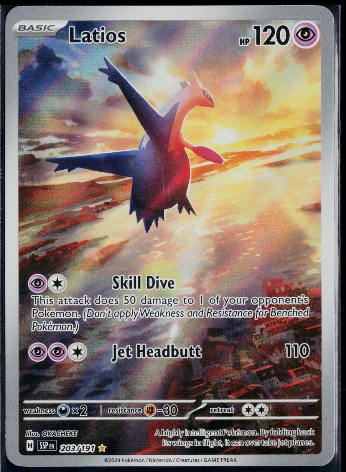 LATIOS 203/191 POKEMON SURGING SPARKS ILLUSTRATION RARE HOLO NM
