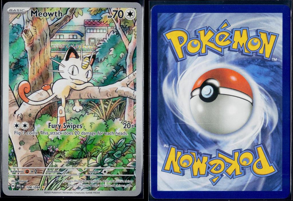 MEOWTH 106/094 POKEMON PHANTASMAL FLAMES ILLUSTRATION RARE NM