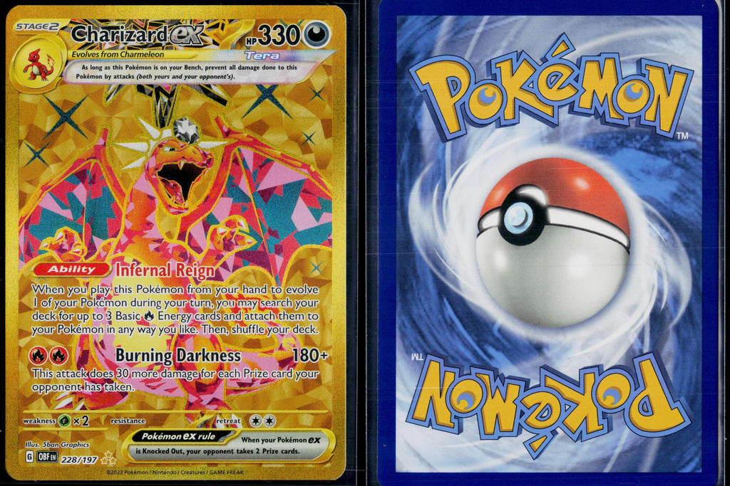 CHARIZARD EX 228/197 POKEMON OBSIDIAN FLAMES HYPER RARE HOLO NM