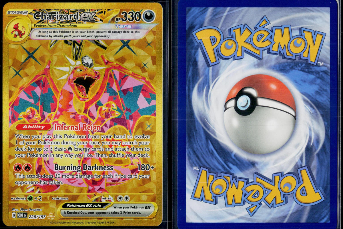 CHARIZARD EX 228/197 POKEMON OBSIDIAN FLAMES HYPER RARE HOLO NM