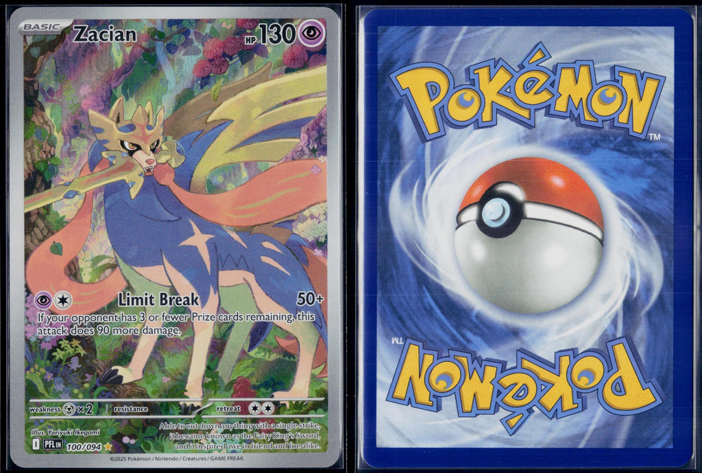 ZACIAN 100/094 POKEMON PHANTASMAL FLAMES ILLUSTRATION RARE NM