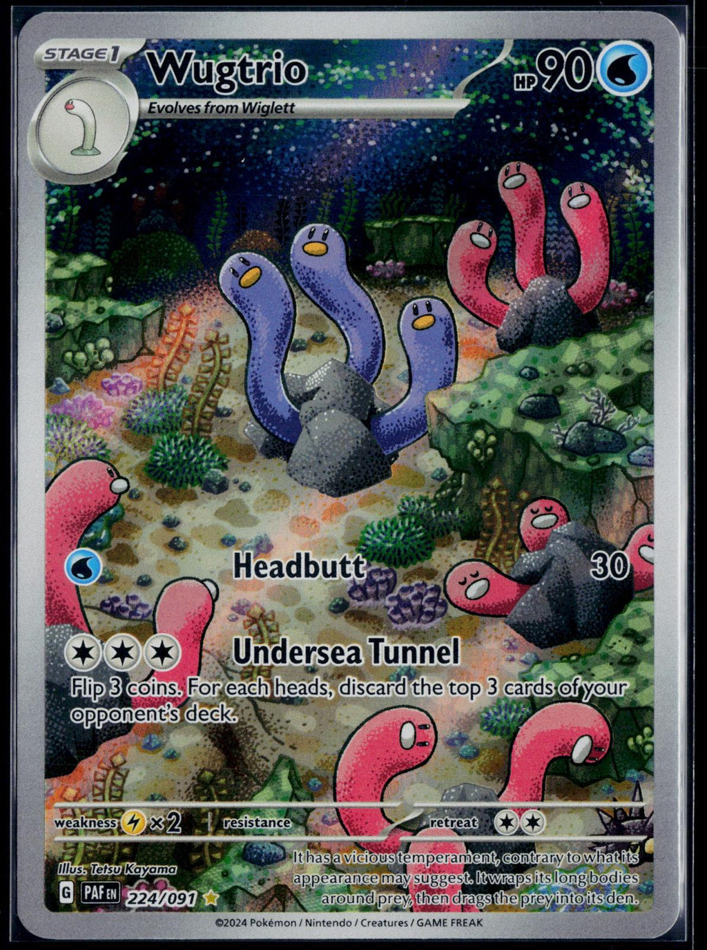 WUGTRIO 224/091 POKEMON PALDEAN FATES ILLUSTRATION RARE NM