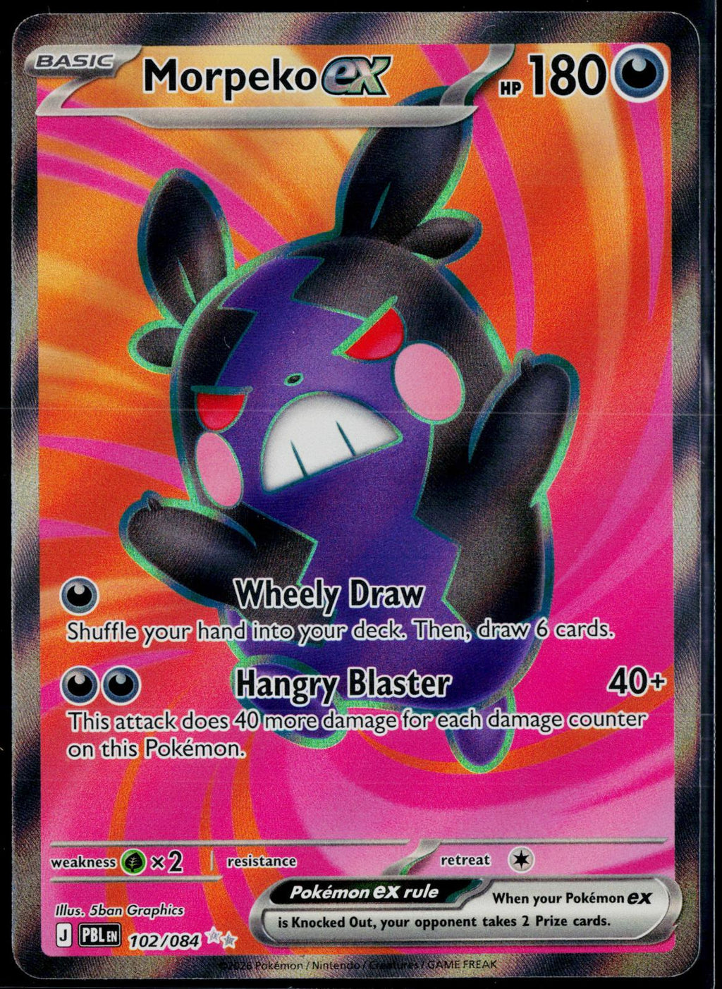 MORPEKO EX 102/084 POKEMON PITCH BLACK ULTRA RARE HOLO NM