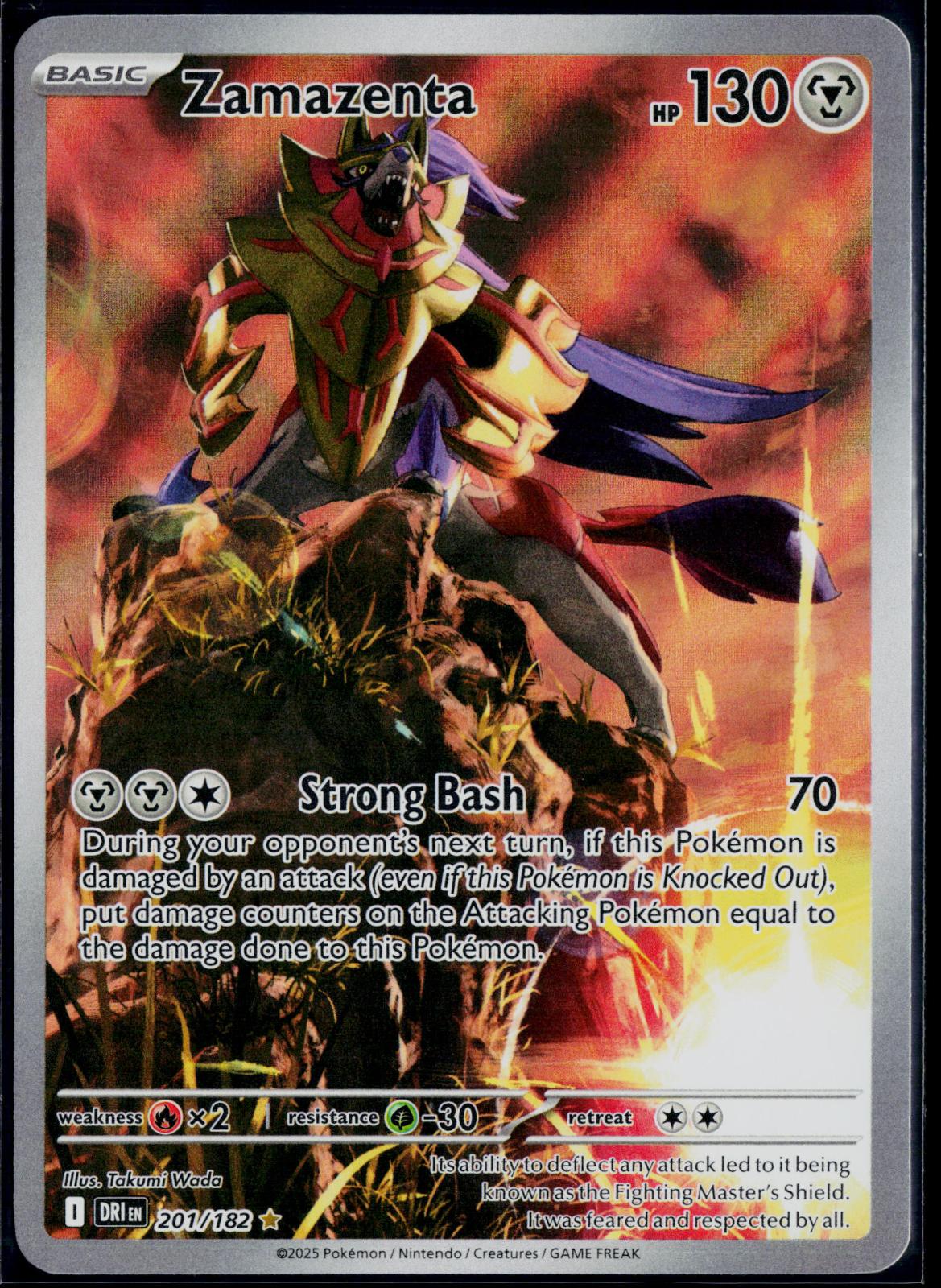 ZAMAZENTA 201/182 POKEMON DESTINED RIVALS ILLUSTRATION RARE NM
