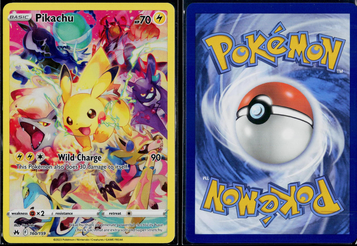 PIKACHU 160/159 POKEMON CROWN ZENITH SEC HOLO NM