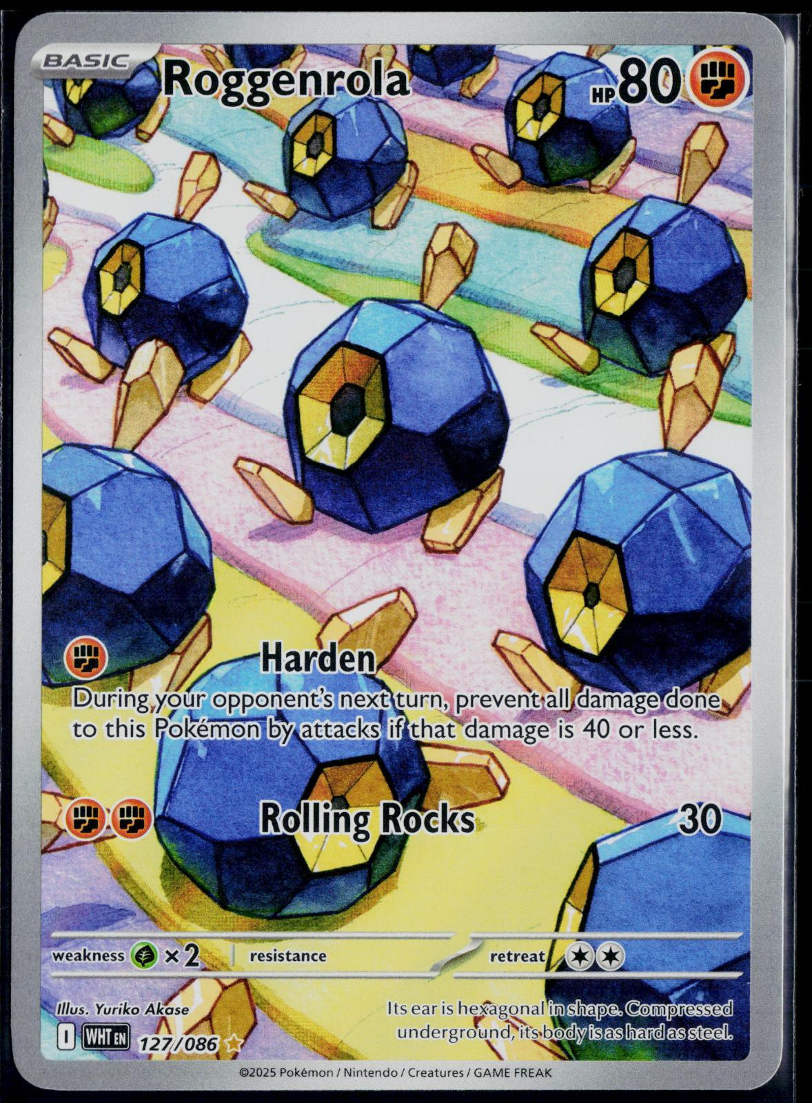 ROGGENROLA 127/086 POKEMON WHITE FLARE ILLUSTRATION RARE HOLO NM