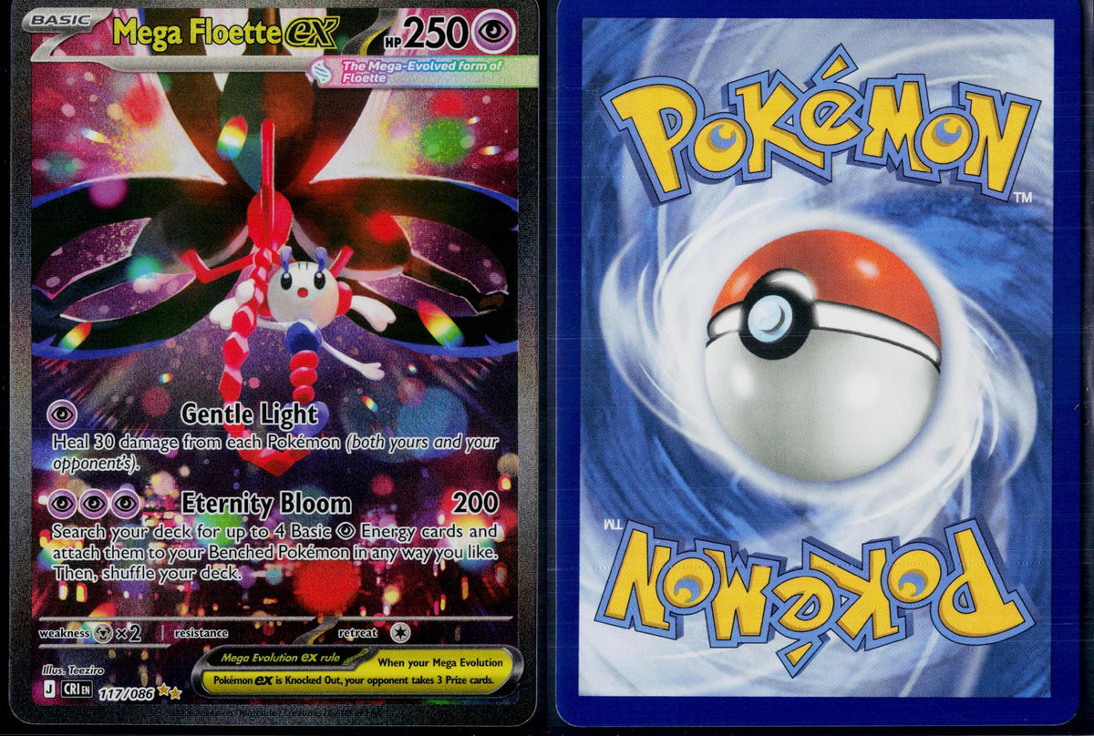 MEGA FLOETTE EX 117/086 POKEMON CHAOS RISING HOLO SPECIAL ILLUSTRATION RARE NM