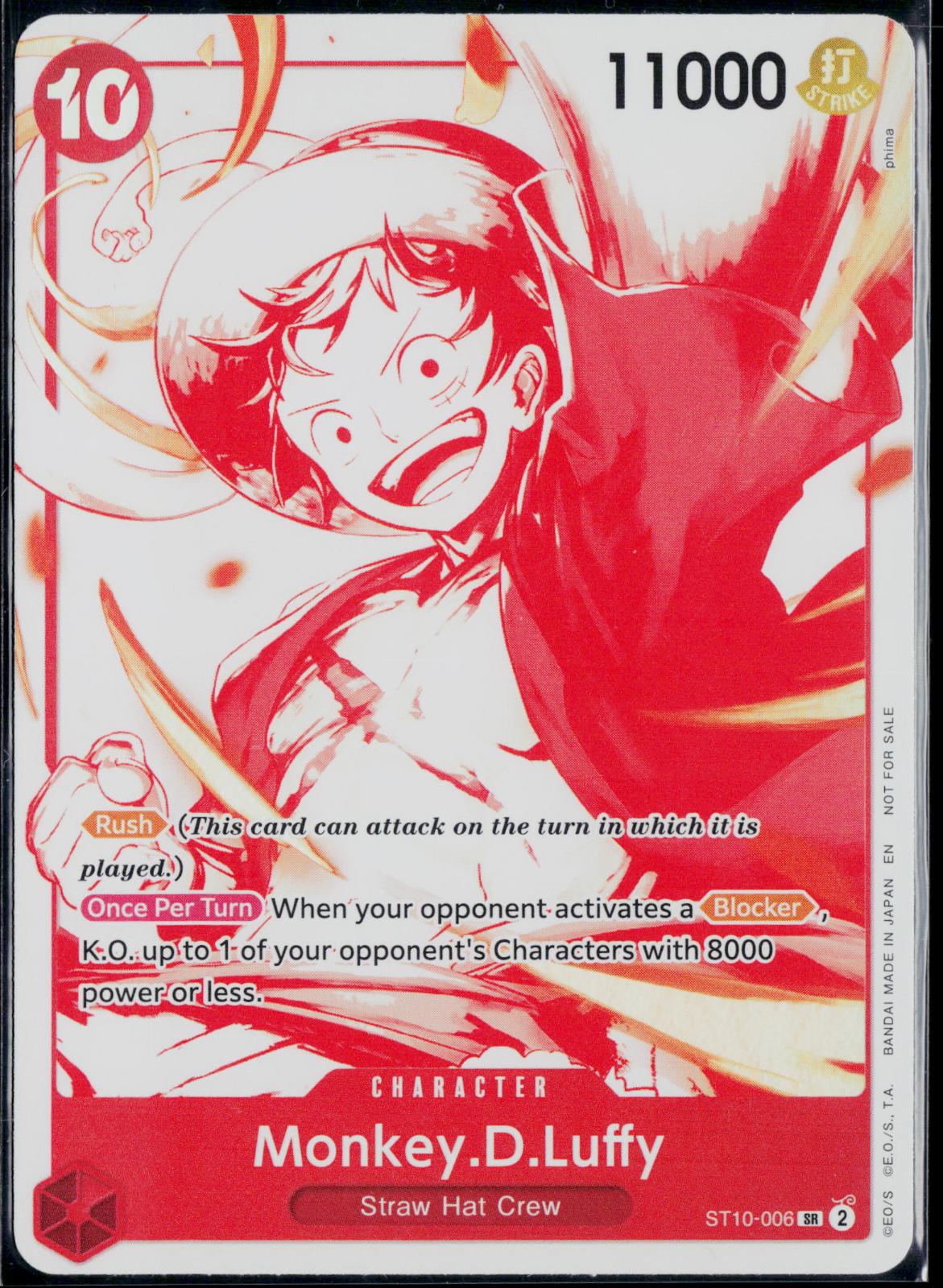 MONKEY.D.LUFFY (3RD ANNIVERSARY) ST10-006 ONE PIECE PROMOTION CARDS NM