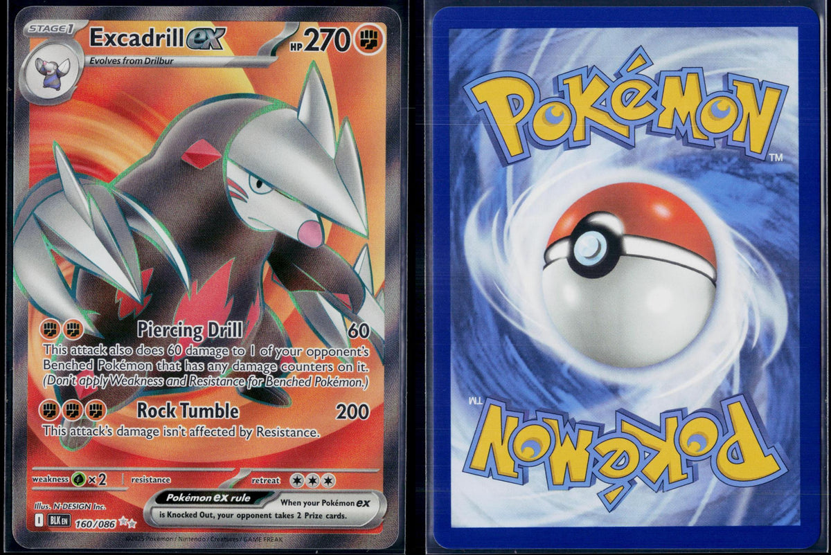 EXCADRILL EX 160/086 POKEMON BLACK BOLT HOLO ULTRA RARE NM
