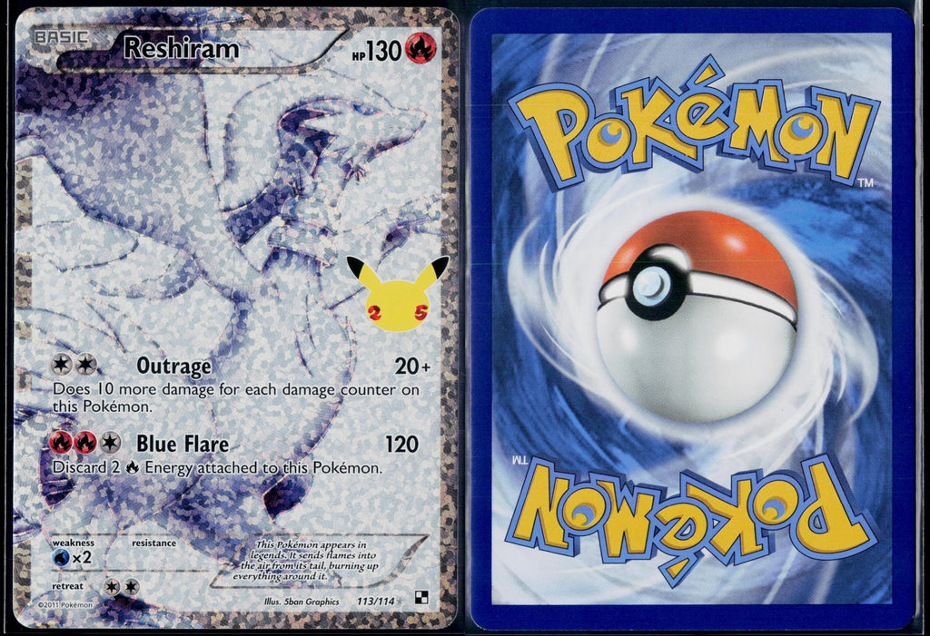 RESHIRAM 113/114 POKEMON CELEBRATIONS: CLASSIC COLLECTION HOLO NM