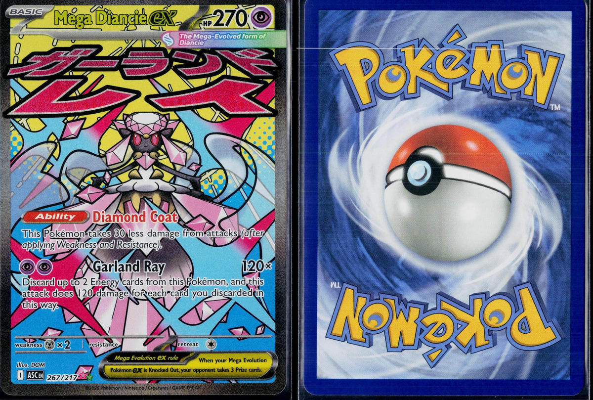MEGA DIANCIE EX 267/217 POKEMON ASCENDED HEROES MEGA ATTACK RARE HOLO NM