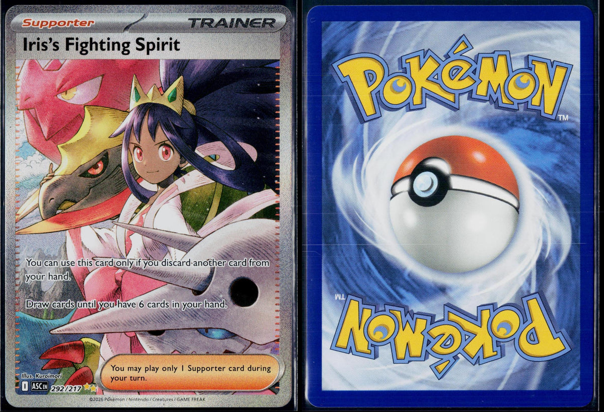 IRIS'S FIGHTING SPIRIT 292/217 POKEMON ASCENDED HEROES HOLO NM