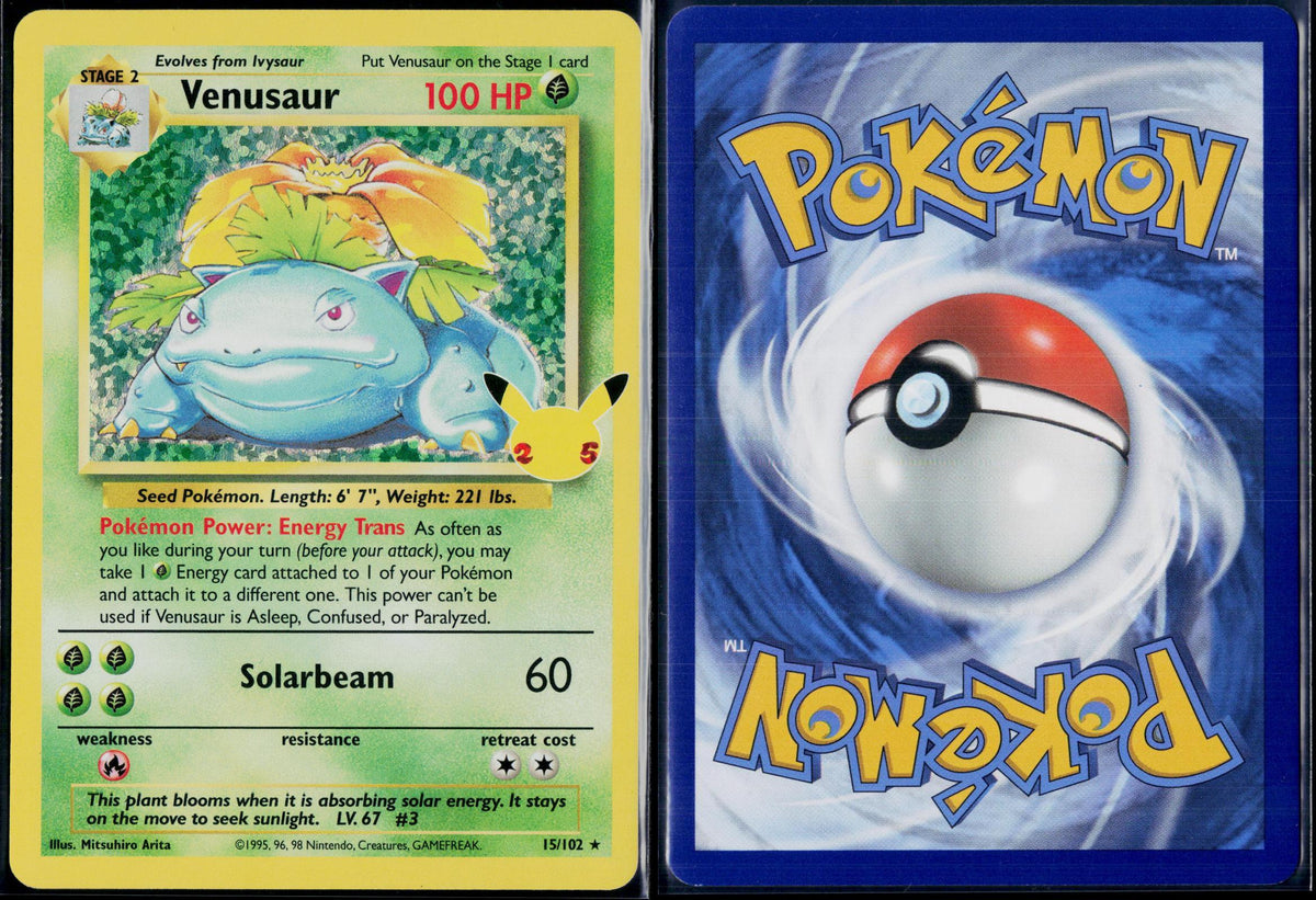 VENUSAUR 15/102 POKEMON CELEBRATIONS: CLASSIC COLLECTION HOLO NM