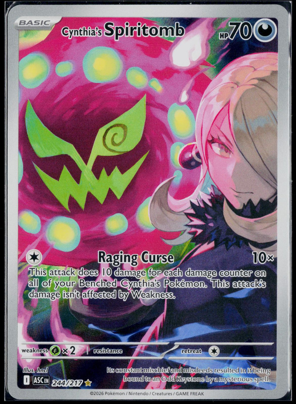CYNTHIA'S SPIRITOMB 244/217 POKEMON ASCENDED HEROES ILLUSTRATION RARE HOLO NM