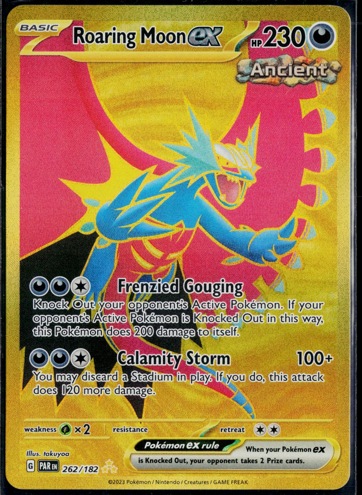 ROARING MOON EX 262/182 POKEMON PARADOX RIFT HYPER RARE HOLO NM