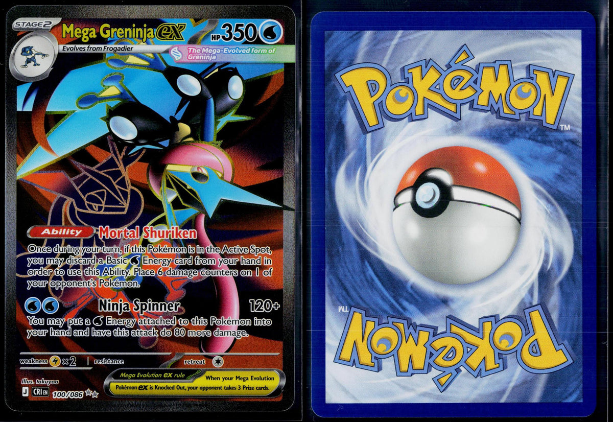 MEGA GRENINJA EX 100/086 POKEMON CHAOS RISING ULTRA RARE HOLO NM