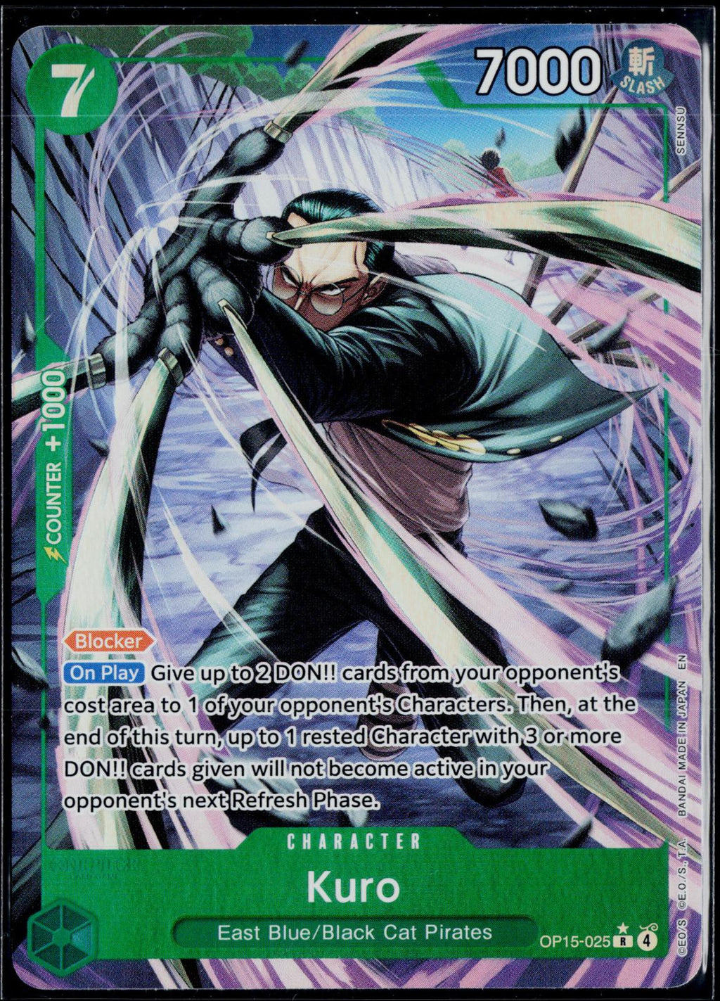 KURO (ALTERNATE ART) OP15-025 ONE PIECE ADVENTURE ON KAMI'S ISLAND R FOIL NM